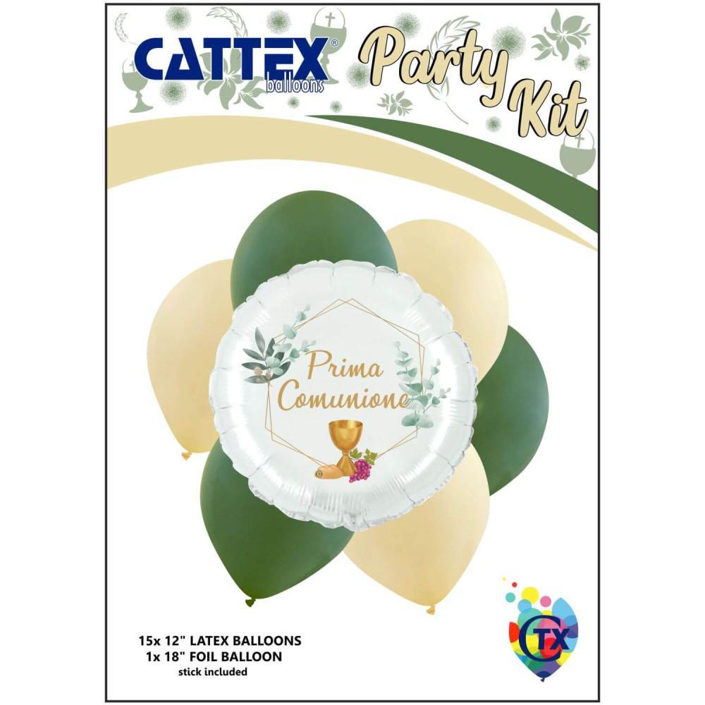 cattex party kit prima comunione verde oliva