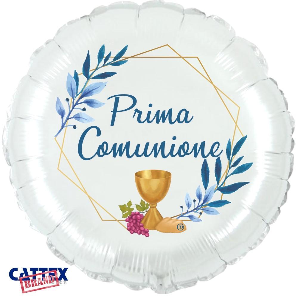 cattex palloncino in mylar prima comunione blu royal - 18''