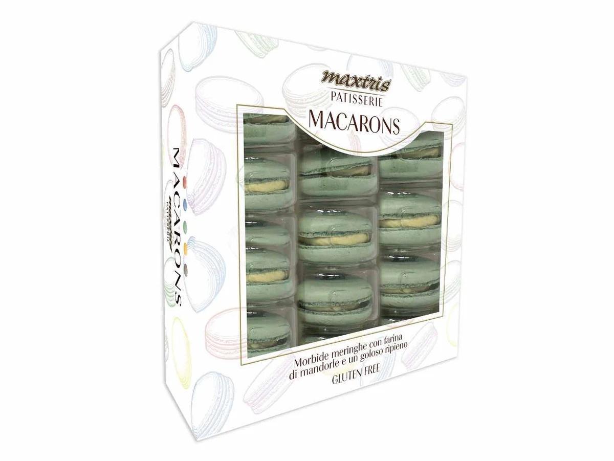 maxtris macarons al pistacchio maxtris - confezione da 15 pz, verde