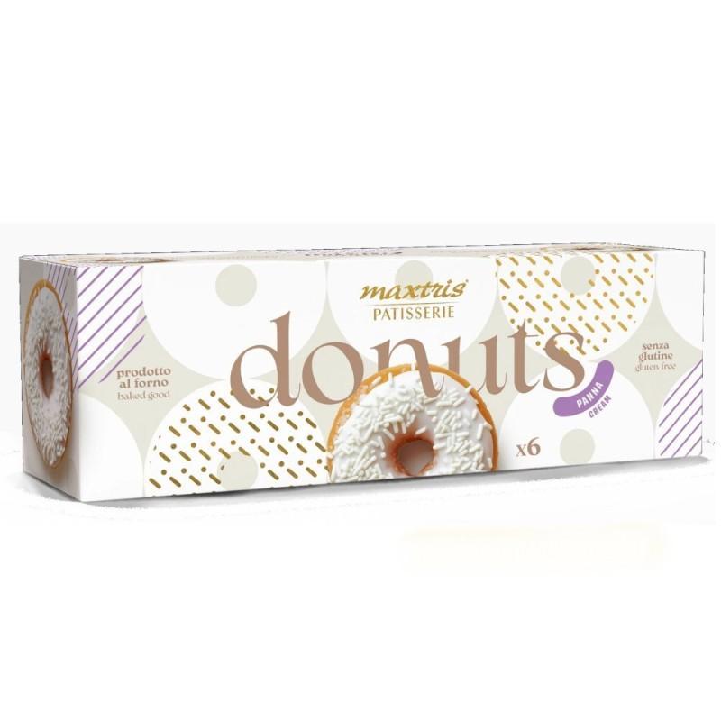 maxtris donuts panna con glassa bianca - 6 pz