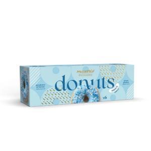 Donuts vaniglia con glassa celeste - 6 pz