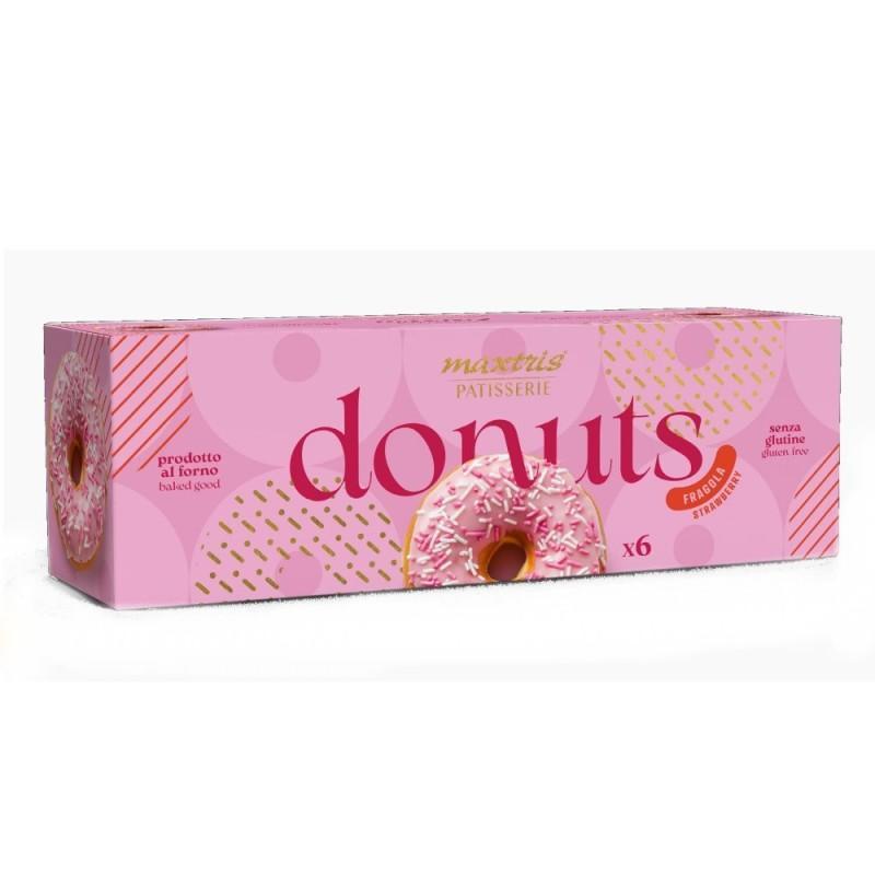 maxtris donuts fragola con glassa rosa - 6 pz