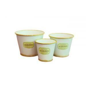 Vaso latta rotondo jardin 3pz h.26 d,33 yello