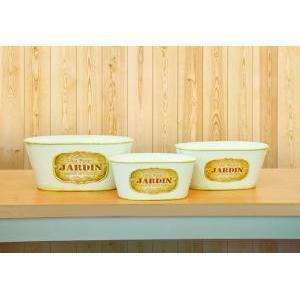 Ciotola latta ovale jardin set 3pz h.10,5 l.24x14 yello