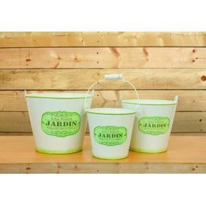 Secchiello latta jardin set 3pz h.17 d.20 - green