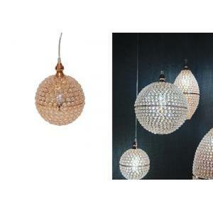 Lampadario sfera con cristalli d.20 cm - oro rosa - oro rosa