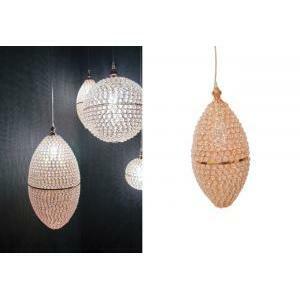 Lampadario a goccia con cristalli d.22 x h46 cm - oro rosa