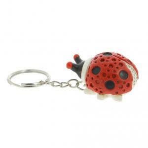 P/chiave coccinella res. smalt. 4x2cm - rosso