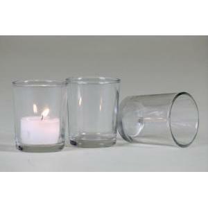 Bicchierino porta tea light in vetro trasparente - 3 pz