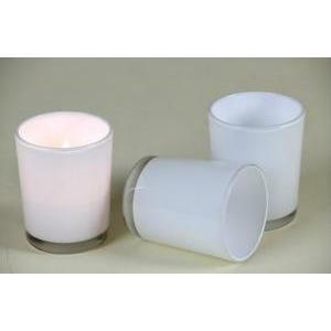 Bicchierino porta tea light in vetro bianco - 3 pz