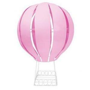 Maxi mongolfiera rosa metallo diam. 36 h.60