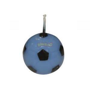 Candeline palle da calcio nere/azzurre - 6 pz