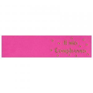 Bigliettini buon compleanno fucsia 45x25 mm - 10pz