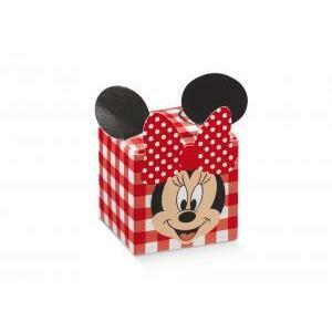 Cubo con fiocco minnie's party rosso 50x50x50 mm - 5 pz