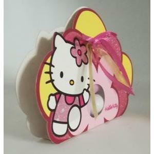 Borsa rotonda porta confetti hello kitty fucsia - 120x15x80 mm