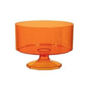 Contenitore in pvc tondo con alzata arancio - 14.9 cm