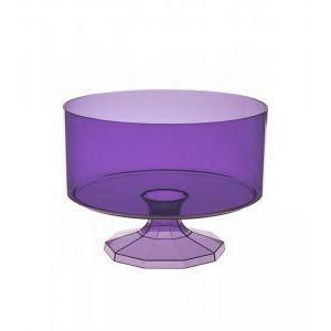 Contenitore in pvc tondo con alzata viola - 18 cm