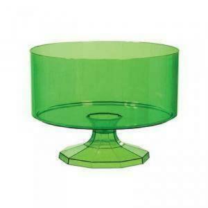 Contenitore in pvc tondo con alzata verde - 18 cm