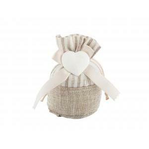 Sacchetto portaconfetti base tonda emma bag con gessetto - 6 x 11 cm