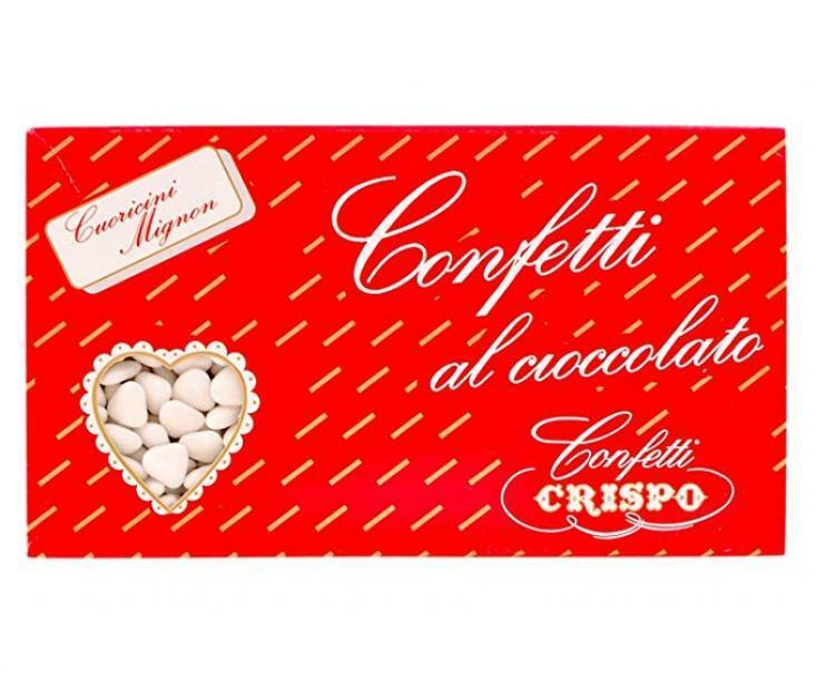 crispo crispo confetti cuoricini mignon bianchi al cioccolato - 1 kg