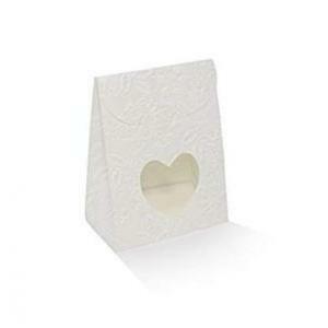 Sacchetto con finestra a cuore harmony bianco 60x35x80 mm - 10 pz