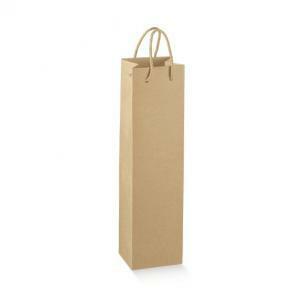 Shopping box cordino 1 bottiglia avana - 95 x 95 x 380 mm