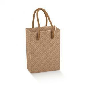 Shopper box cordino matelasse cuoio - 100 x 50 x 145 mm.